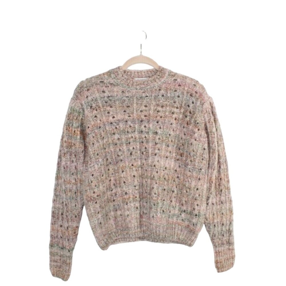 Bartolini Beige Pink Knit Crewneck Pullover Sweater Size L - Picture 1 of 9